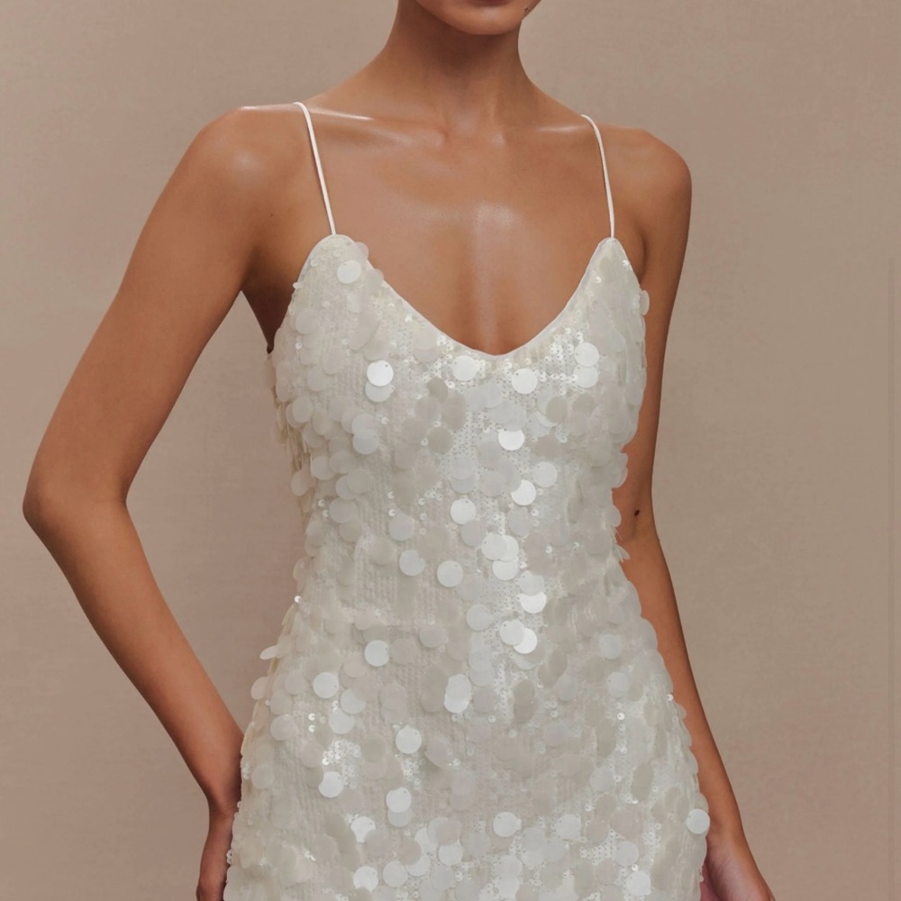 Meshki Romilly sequin mini dress - ivory
